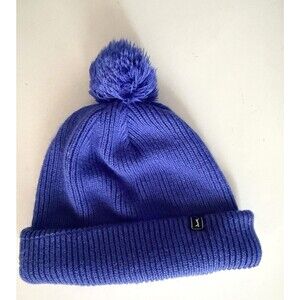 PGA Tour Adult Pom Pom Beanie Knit Hat with Logo Dark Blue Purple Men Women EC